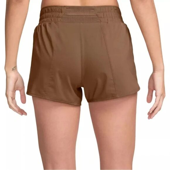 Nike One Women's Dri-FIT Mid-Rise 3" Brief-Lined Shorts‎ Brown Size Medium NWT - Picture 4 of 4